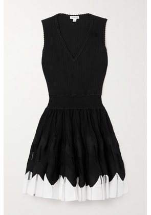 Alaïa - Scalloped Knitted Mini Dress - Black - FR34,FR36,FR38,FR40,FR42,FR44,FR46