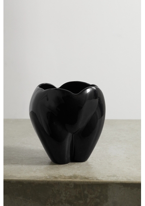 Anissa Kermiche - Bottom Of My Heart Glazed Ceramic Vase - Black - One size