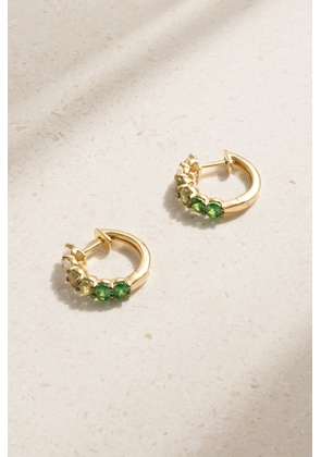 Roxanne First - 14-karat Gold Sapphire Hoop Earrings - Green - One size