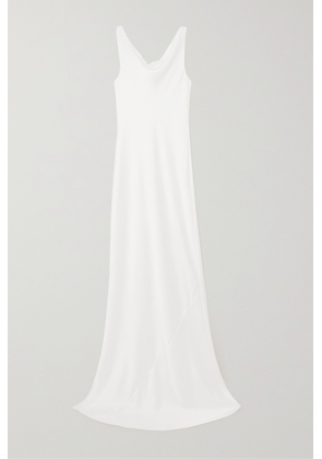 Norma Kamali - Maria Draped Satin Gown - White - xx small,x small,small,medium,large,x large