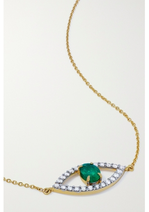 House Of Meraki - Evil Eye 18-karat Gold, Emerald And Diamond Necklace - Green - One size