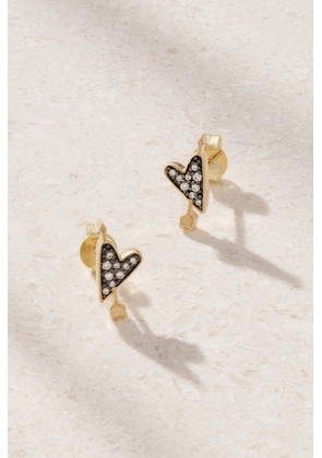 SORELLINA - Heart 18-karat Gold Diamond Earrings - One size