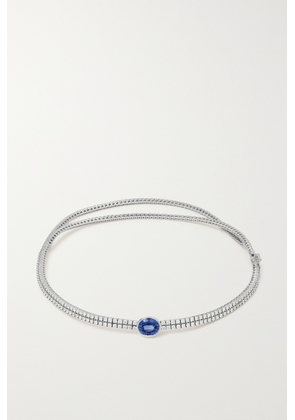 Melissa Kaye - Lenox 18-karat White Gold, Diamond And Sapphire Tennis Necklace - One size