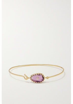 Pascale Monvoisin - Orso 9-karat Gold, Amethyst And Diamond Bangle - Purple - One size