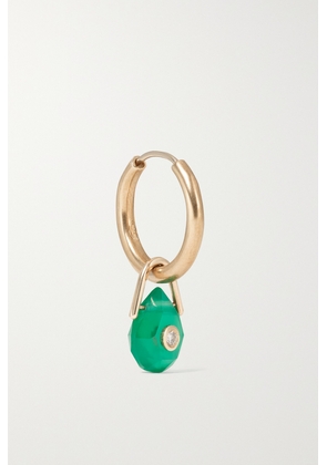 Pascale Monvoisin - Orso 9-karat Gold, Onyx And Diamond Single Hoop Earring - Green - One size
