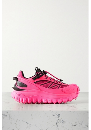 Moncler Grenoble - Trailgrip Neon Canvas, Mesh And Leather Sneakers - Pink - IT36,IT37,IT38,IT39,IT40