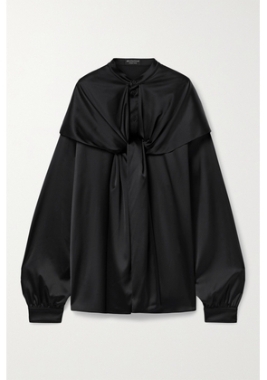 Balenciaga - Hooded Duchesse-satin Blouse - Black - FR34,FR36,FR38,FR40,FR42,FR44