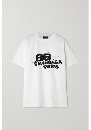 Balenciaga - Printed Cotton-jersey T-shirt - White - XXS,XS,S,M,L,XL