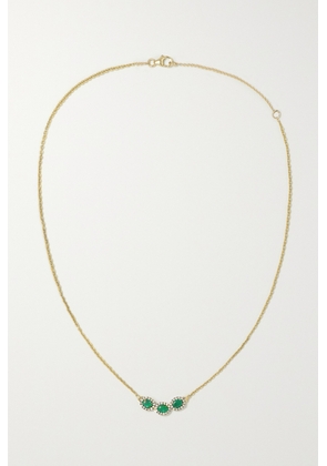 Amrapali London - Rhodium-plated 18-karat Gold, Emerald And Diamond Necklace - One size