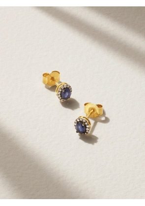 Amrapali London - Rajasthan Mini Rhodium-plated 18-karat Gold, Sapphire And Diamond Earrings - Blue - One size