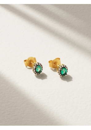 Amrapali London - Rajasthan Mini Rhodium-plated 18-karat Gold, Emerald And Diamond Earrings - One size
