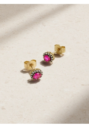 Amrapali London - Rajasthan Mini Rhodium-plated 18-karat Gold, Ruby And Diamond Earrings - Red - One size