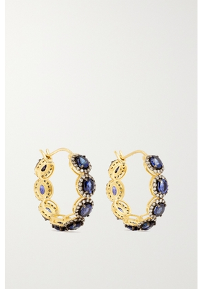 Amrapali London - Mini Rajasthan 18-karat Gold, Sapphire And Diamond Hoop Earrings - One size
