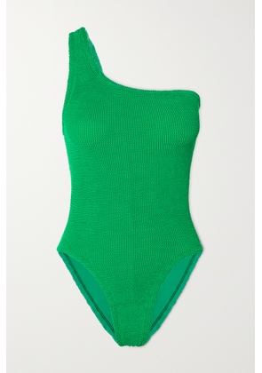 Hunza G - + Net Sustain Nancy One-shoulder Seersucker Swimsuit - Green - One size