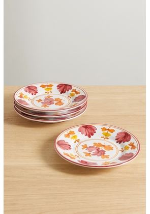 Cabana - Blossom Set Of Four Painted Ceramic Dessert Plates - Multi - One size