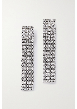 SAINT LAURENT - Silver-tone Crystal Clip Earrings - One size
