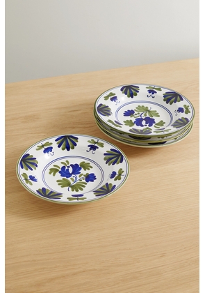 Cabana - Blossom Set Of Four Painted Ceramic Soup Plates - Multi - One size