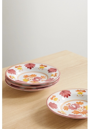 Cabana - Blossom Set Of Four 24cm Painted Ceramic Soup Plates - Multi - One size