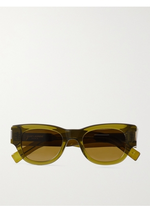 SAINT LAURENT Eyewear - Naked Wire Cat-eye Acetate Sunglasses - Green - One size
