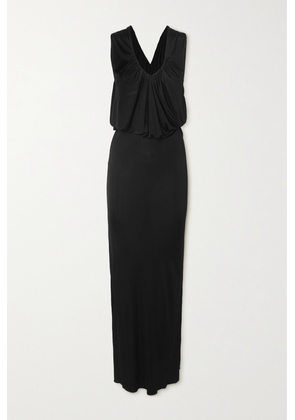 SAINT LAURENT - Gathered Jersey Gown - Black - FR34,FR36,FR38,FR40,FR42