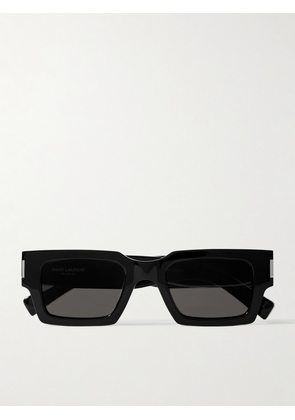 SAINT LAURENT Eyewear - Rectangle-frame Acetate Sunglasses - Black - One size