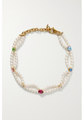 Martha Calvo - Audrey Gold-plated, Pearl And Crystal Necklace - White - One size