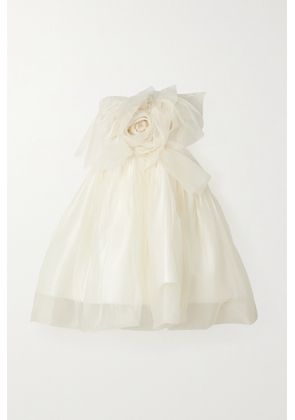 Danielle Frankel - Lottie Strapless Appliquéd Silk-organza Mini Dress - White - US0,US2,US4,US6,US8,US10