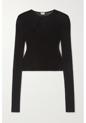 SAINT LAURENT - Cropped Knitted Top - Black - XS,S,M,L,XL