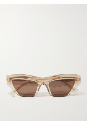 Bottega Veneta Eyewear - Edgy Cat-eye Recycled-acetate And Gold-tone Sunglasses - Neutrals - One size