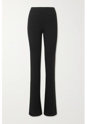 SAINT LAURENT - Taille Ribbed Wool Flared Pants - Black - XS,S,M,L,XL