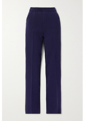 HIGH SPORT - Sig Pleated Stretch-cotton Straight-leg Pants - Blue - x small,small,medium,large,x large