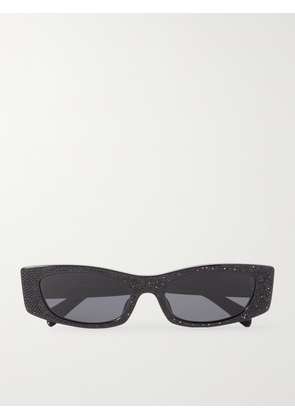 CELINE Eyewear - Animation Crystal-embellished Cat-eye Acetate Sunglasses - Black - One size