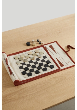 Loro Piana - Suede-trimmed Cashmere Backgammon And Checkers Set - White - One size