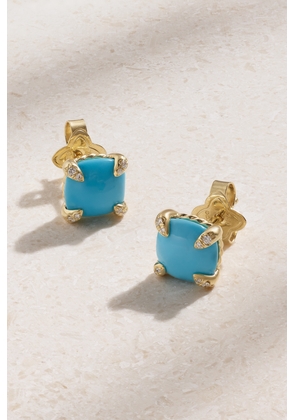 David Yurman - Châtelaine 18-karat Gold, Diamond And Turquoise Earrings - One size