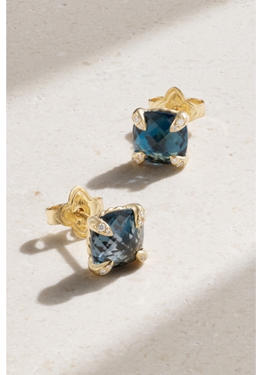 David Yurman - Châtelaine 18-karat Gold, Diamond And Topaz Earrings - One size