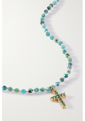 Andrea Fohrman - 14-karat Gold, Turquoise And Emerald Necklace - One size