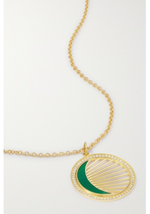 Andrea Fohrman - Crescent 18-karat Gold, Enamel And Diamond Necklace - One size
