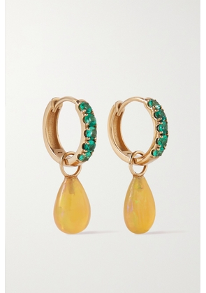 Andrea Fohrman - 14-karat Gold, Opal And Emerald Hoop Earrings - Yellow - One size