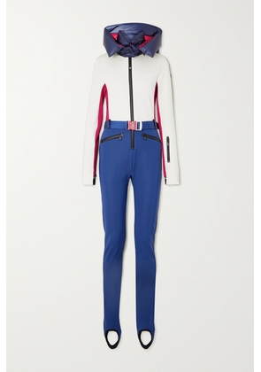 Moncler Grenoble - Hooded Belted Color-block Down Ski Suit - White - xx small,x small,small,medium,large,x large