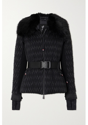 Moncler Grenoble - Plantrey Hooded Belted Faux Fur-trimmed Quilted Shell Down Jacket - Black - 0,1,2,3,4,5