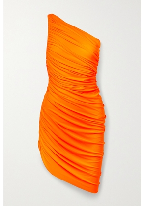 Norma Kamali - Diana One-shoulder Ruched Stretch-jersey Dress - Orange - xx small,x small,small,medium,large,x large