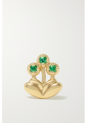 Mason and Books - Mini Bouquet 14-karat Gold Emerald Earrings - Green - One size