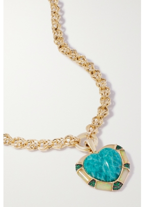 Mason and Books - Dna Heart 14-karat Gold Multi-stone Necklace - One size