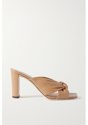 Jimmy Choo - Avenue 85 Knotted Leather Mules - Neutrals - IT34,IT35,IT35.5,IT36,IT36.5,IT37,IT37.5,IT38,IT38.5,IT39,IT39.5,IT40,IT40.5,IT41,IT41.5,IT42