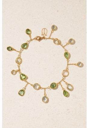 Pippa Small - Irrawaddy 18-karat Gold, Aquamarine And Peridot Bracelet - One size