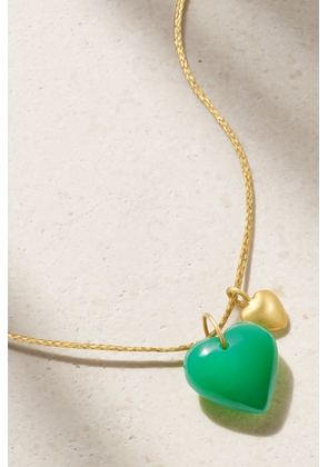 Pippa Small - 18-karat Gold, Cord And Chrysoprase Necklace - One size