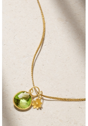 Pippa Small - 18-karat Gold, Cord And Peridot Necklace - One size