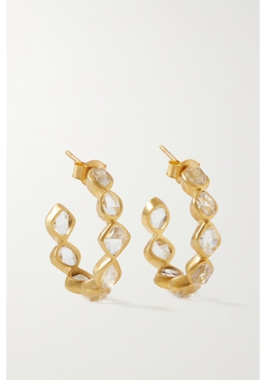 Pippa Small - 18-karat Gold Herkimer Diamond Hoop Earrings - One size