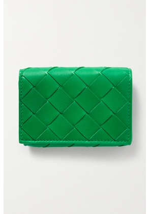 Bottega Veneta - Cassette Mini Intrecciato Leather Wallet - Green - One size