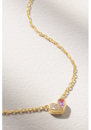 Gemella - Sweetheart 18-karat Gold, Sapphire And Diamond Necklace - One size